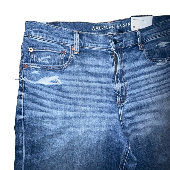 AE Dreamy Drape Baggy Bermuda Distressed Shorts Size 14/32W NWT - Picture 5 of 11